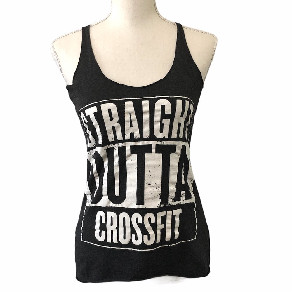 Canvas Straight Out Of Crossfit Racerback Tank Blk